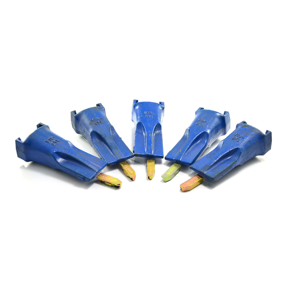 V19SYL Teeth + Pins (Pack of 5), Bucket Tooth, Excavator, Skid Steer, Bobcat
