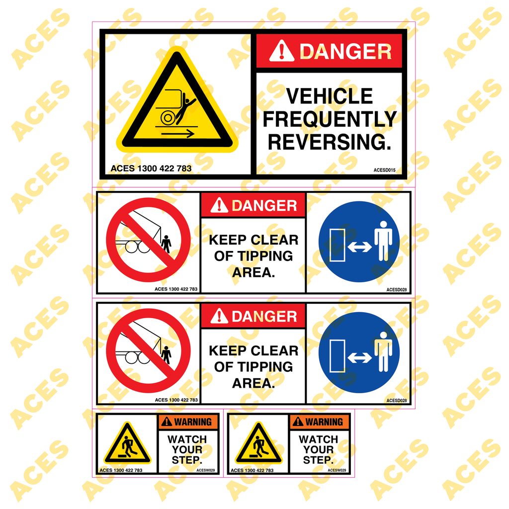 Truck and Trailer Safety Sticker Kit for Risk Assessment