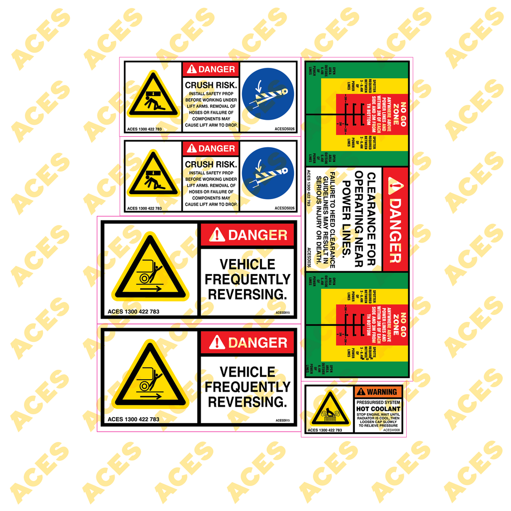 Mini Loader Safety Sticker Kit for Risk Assessment
