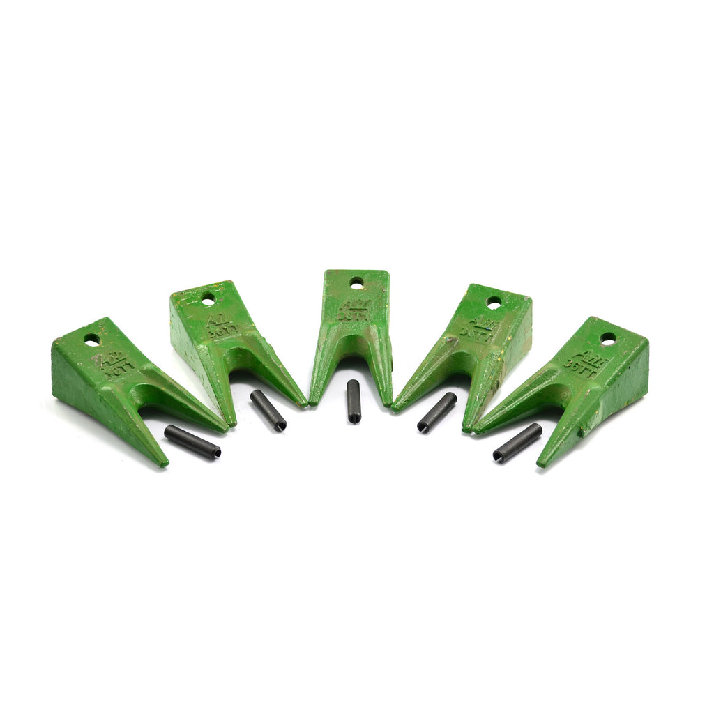 36TT Tiger Teeth + Pins (Pack of 5), Bucket Tooth, Excavator, Skid Steer, Bobcat