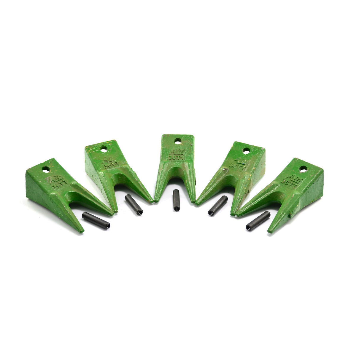 36TT Tiger Teeth + Pins (Pack of 5), Bucket Tooth, Excavator, Skid Steer, Bobcat