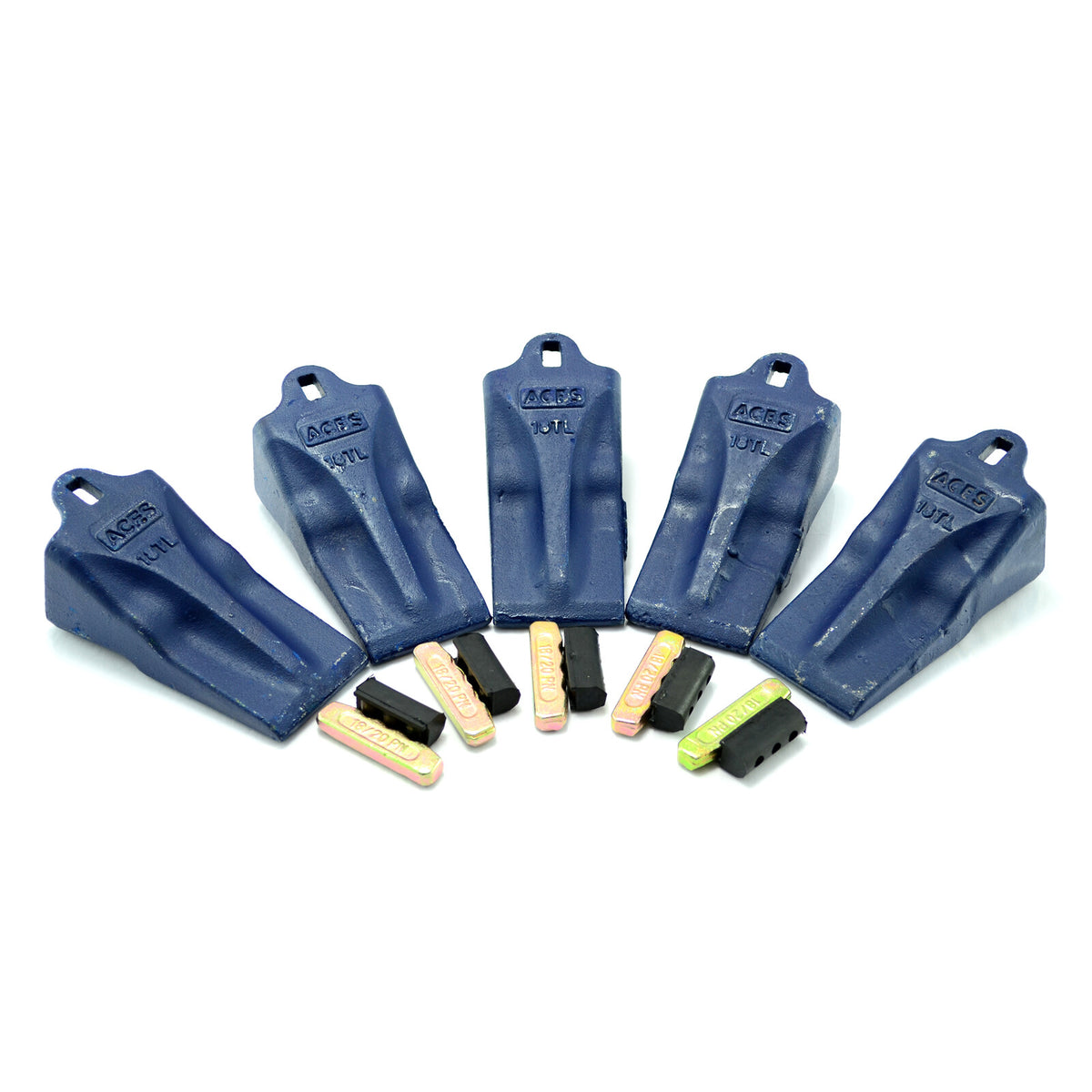 18TL Teeth + Pins/Locks (Pack of 5), Bucket Tooth, Excavator, Skid Steer, Bobcat