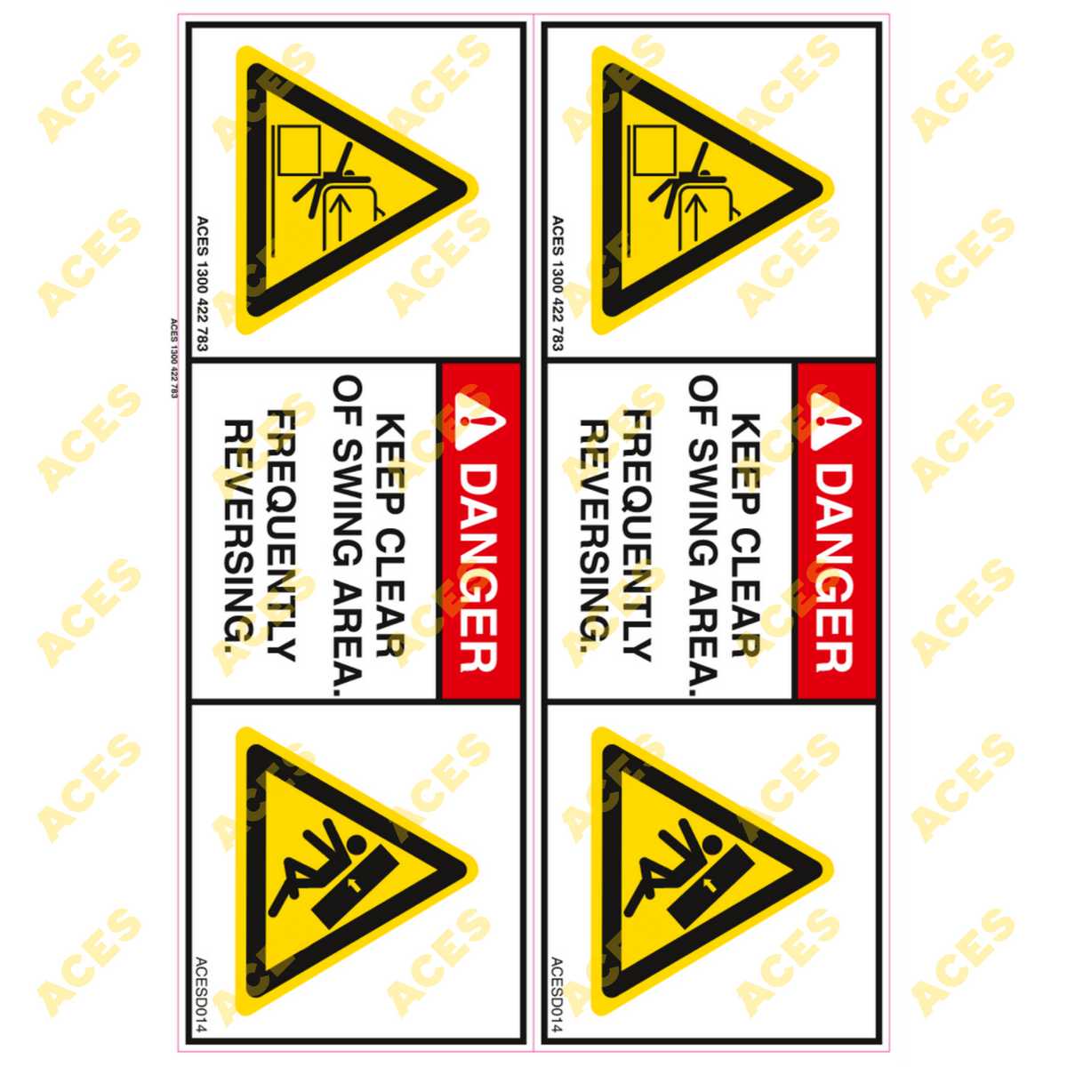 Excavator Safety Sticker Kit for Risk Assessment 10 to 24 tonne class