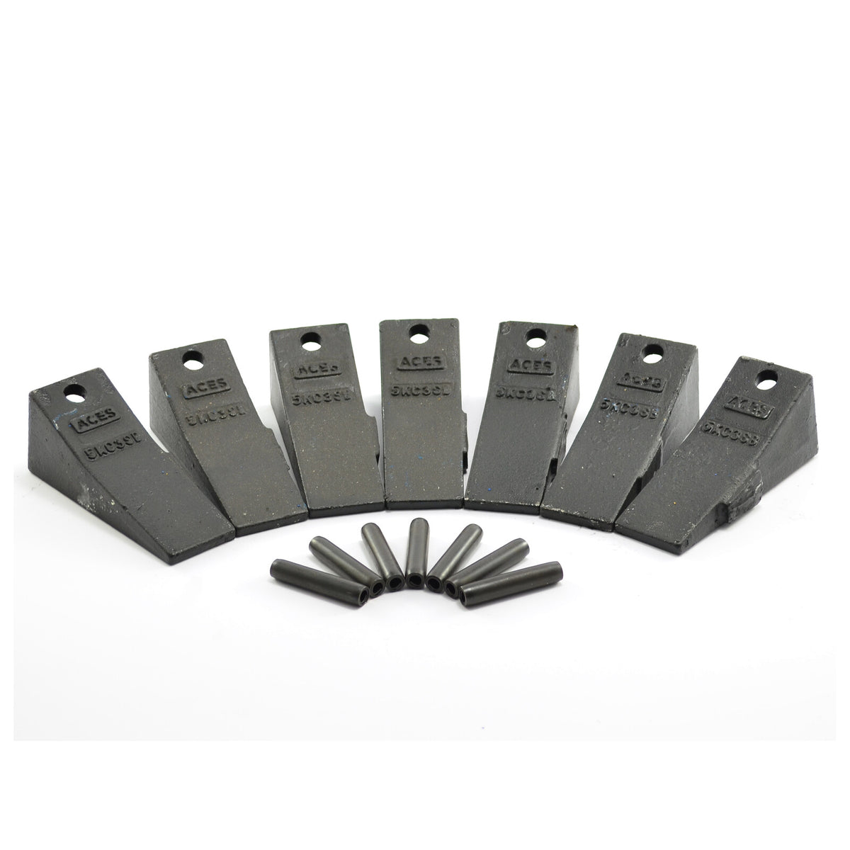 5KC3SB Teeth + Pins (Pack of 7), Bucket Tooth, Excavator, Skid Steer, Bobcat