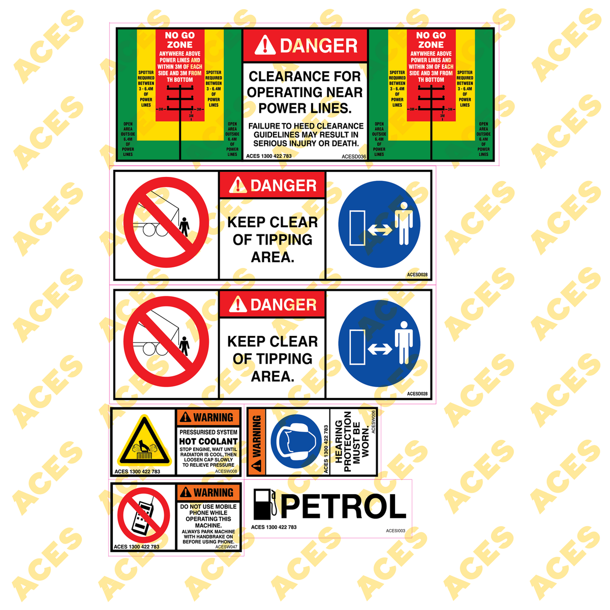 Tracked Dumper Safety Sticker Kit for Risk Assessment