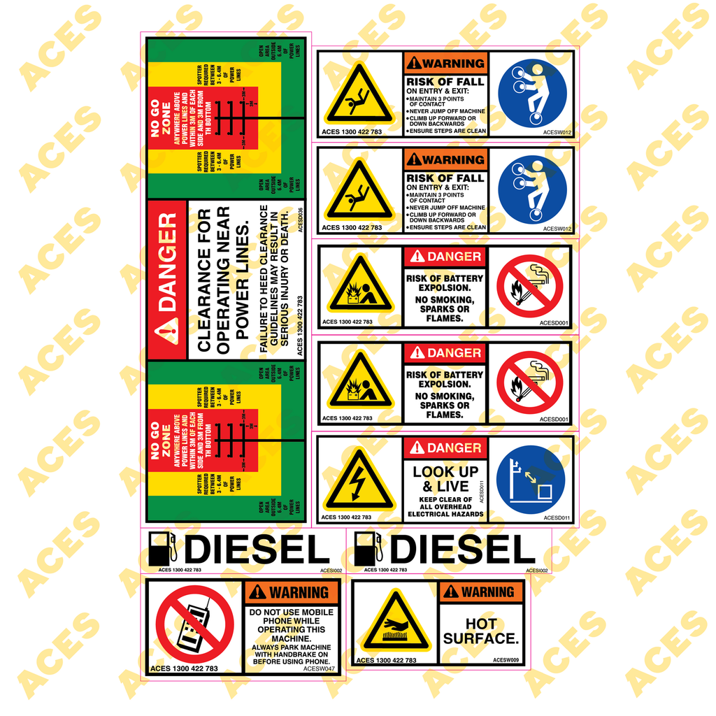 Truck and Trailer Safety Sticker Kit for Risk Assessment